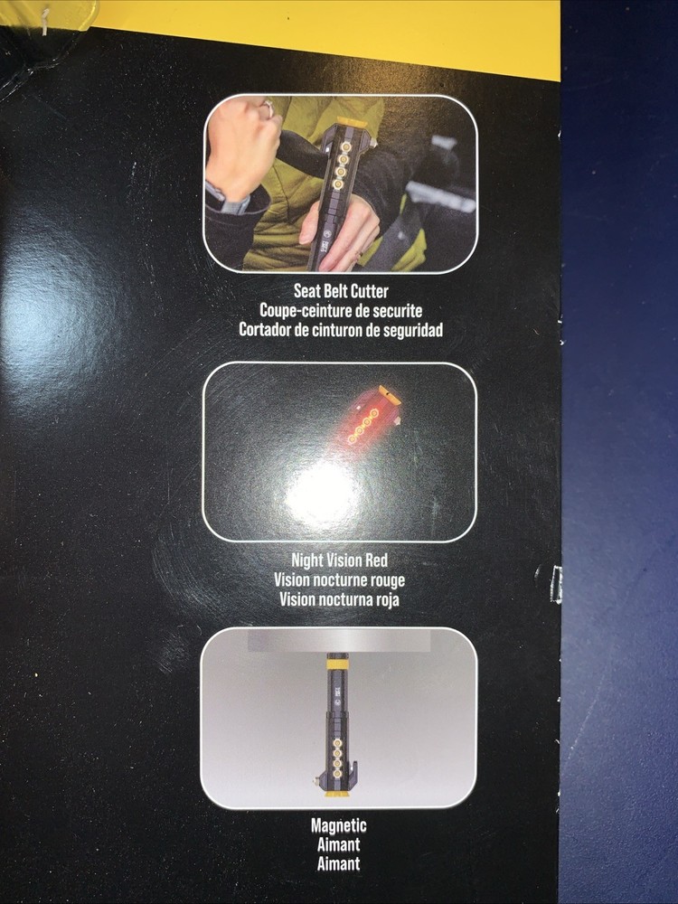 KC Auto Light with Emergency Tool, 2 Pack 1000 Lumen Rechargeable Flashlight Set