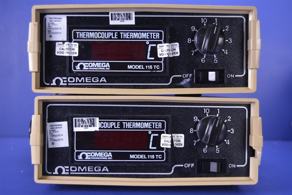 2 (Two) Omega Engineering Thermocouple Thermometers Model 115TC