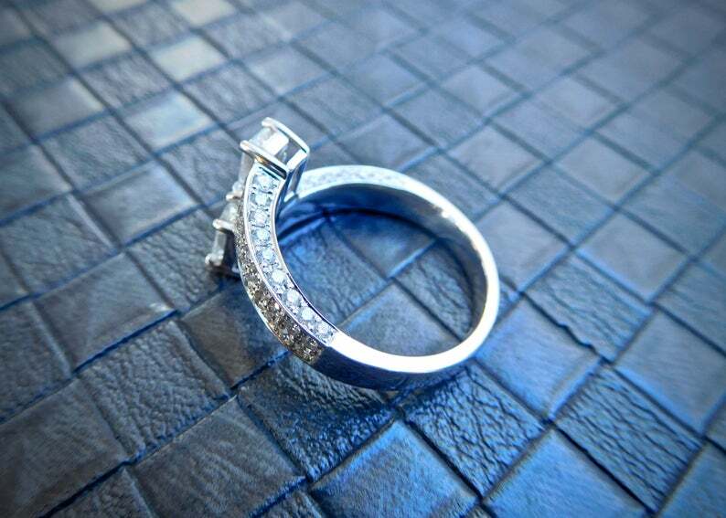 2 Big Baguette Solid 925 Sterling Silver Ring RSG 358