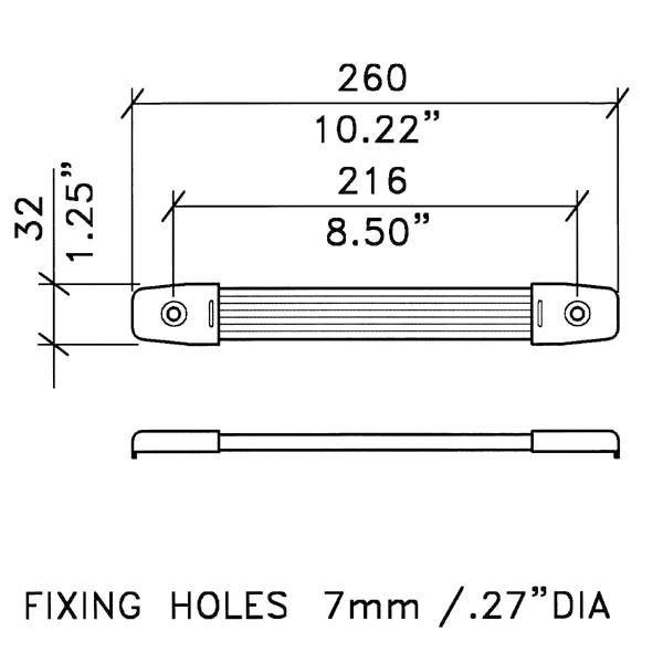 Penn-Elcom H1014N Extra Wide Strap Handle Nickel End Caps