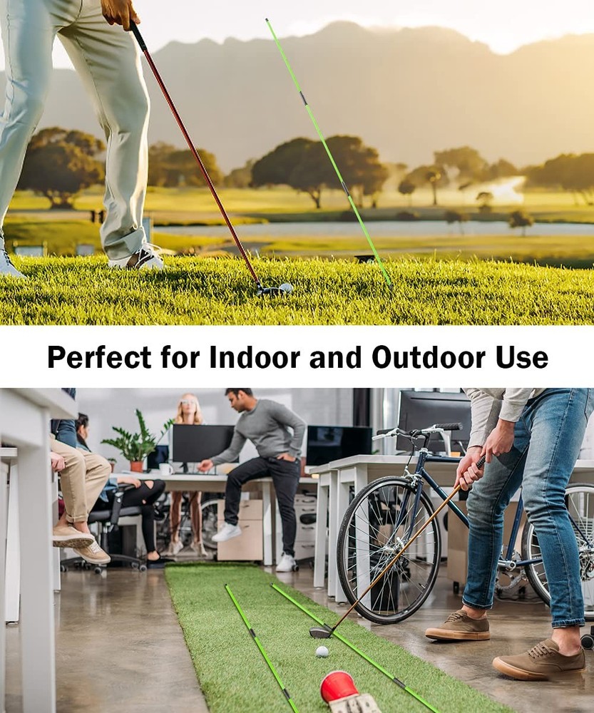 Golf Alignment Sticks - 2 Pack Collapsible Golf Practice Rods for Aiming, Put...