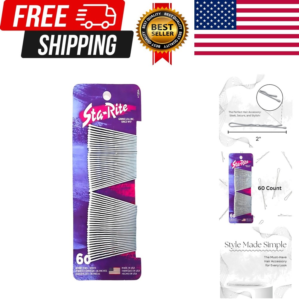 White Bobby Pins - 60 count