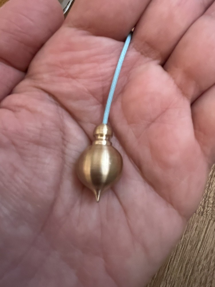 Chambered Brass Dowsing Pendulum Handmade Healing Dowsing Circle Pendulum