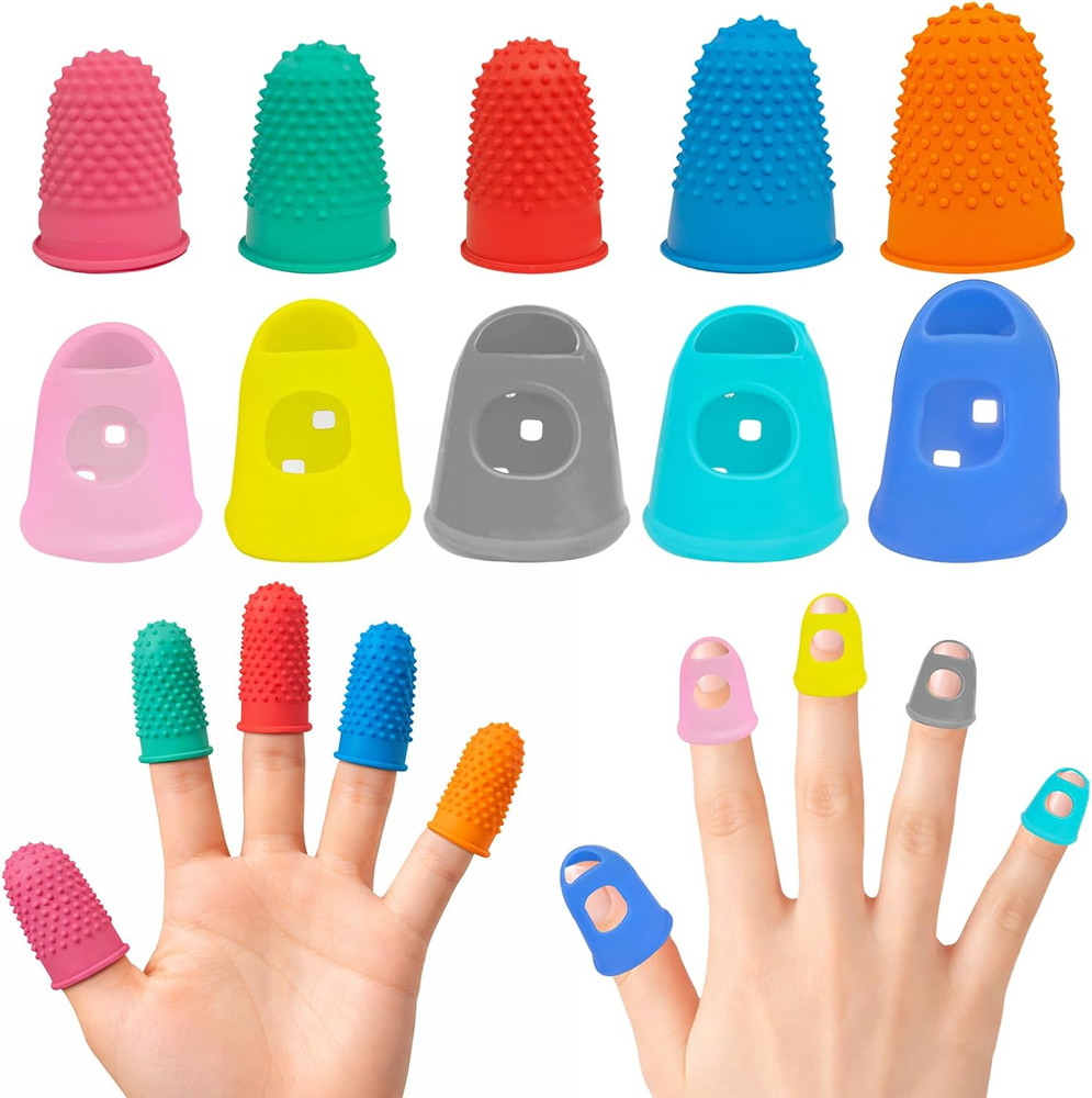 30 Pcs Rubber Thimble, Rubber Finger Tips, Office Thimbles for Hand Embroidery