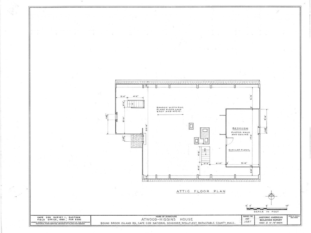 Cape Cod colonial house, 3 bedroom floor plan, architectural drawings & details