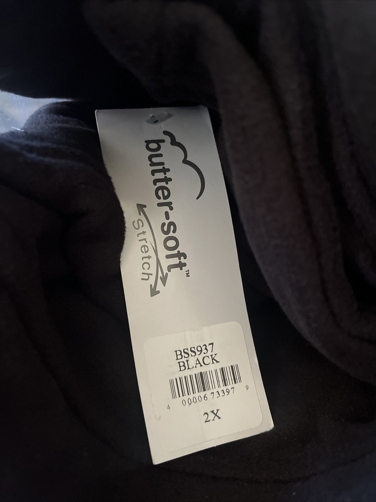 UA Butter Soft Stretch Scrub Fleece Jacker 2X Black 2 Pockets Zip Front