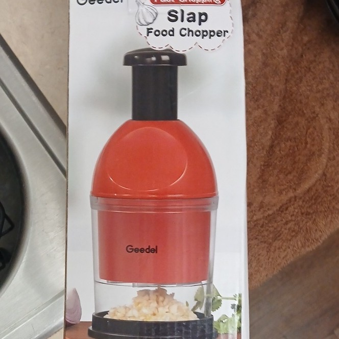 Geedel Manual Push Function Food Chopper PS-358A Red Plastic Kitchen Tool