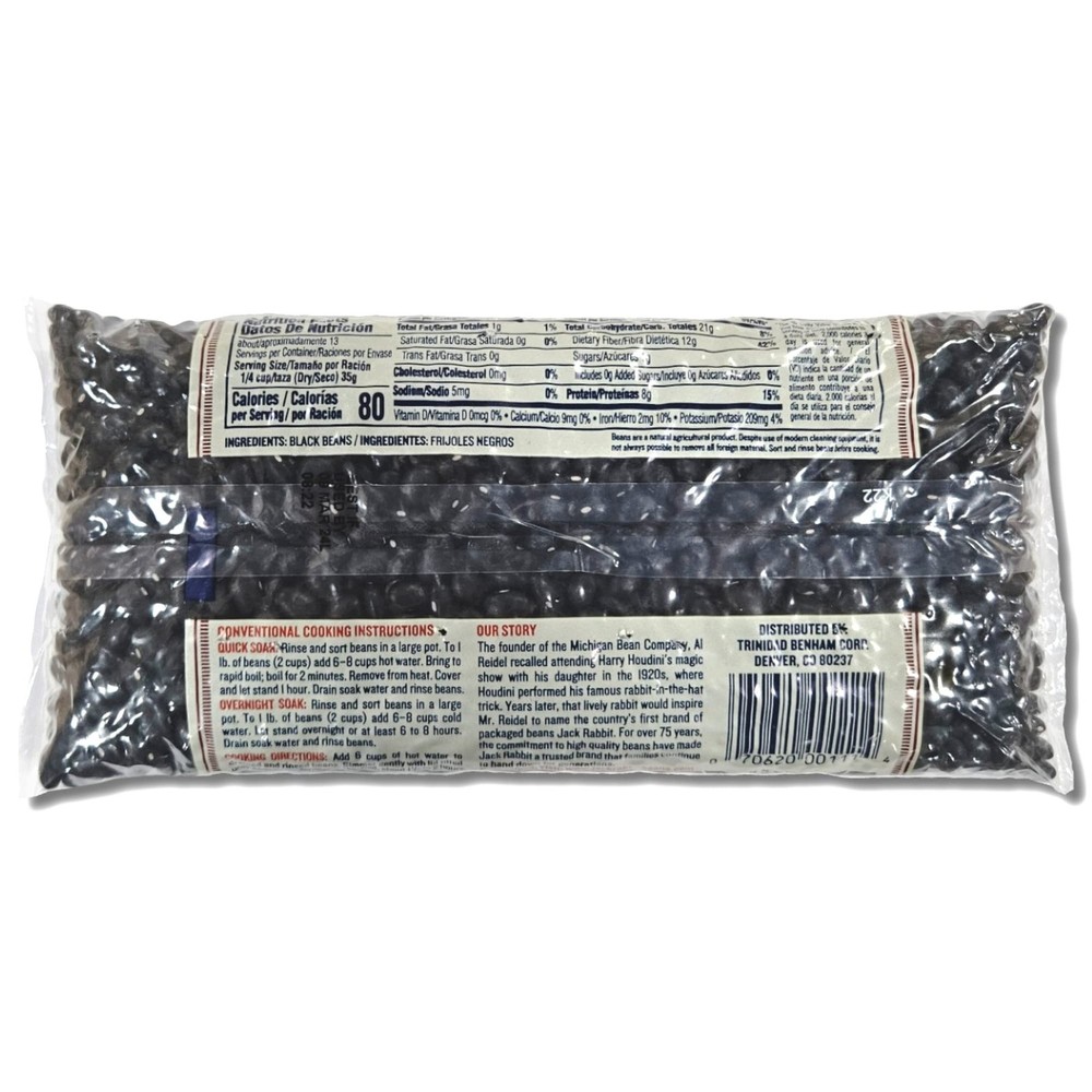 Jack Rabbit Black Beans Value Pack | 16 Ounce Bag | Pack of 6