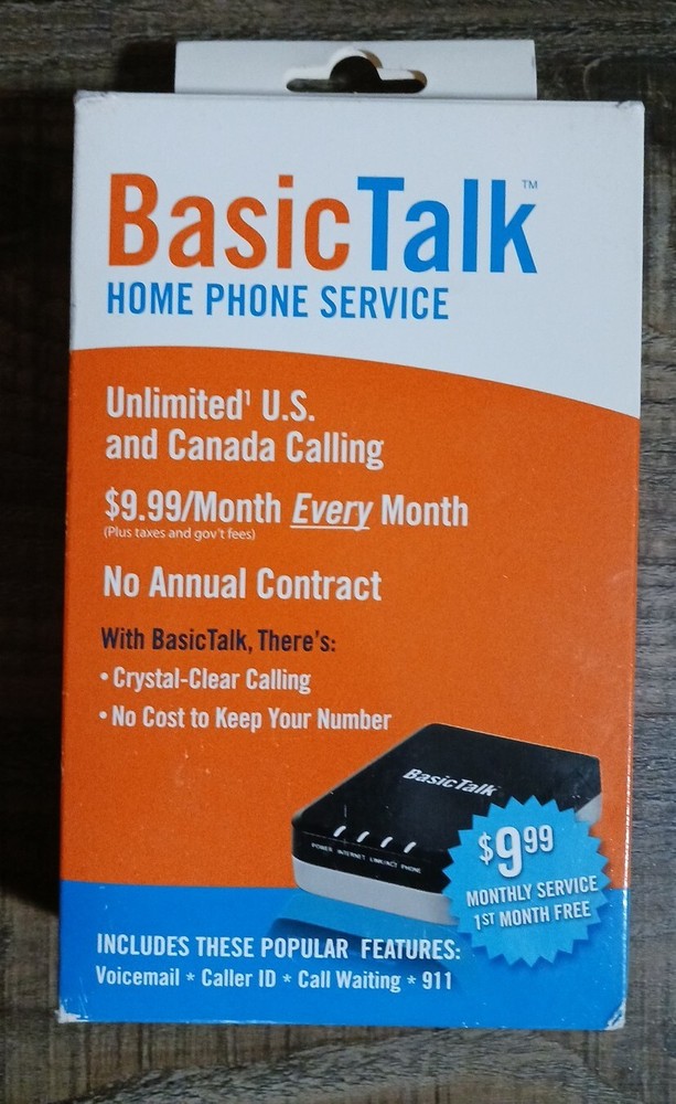 BasicTalk HT701 Home Phone Service VoIP - Open Box