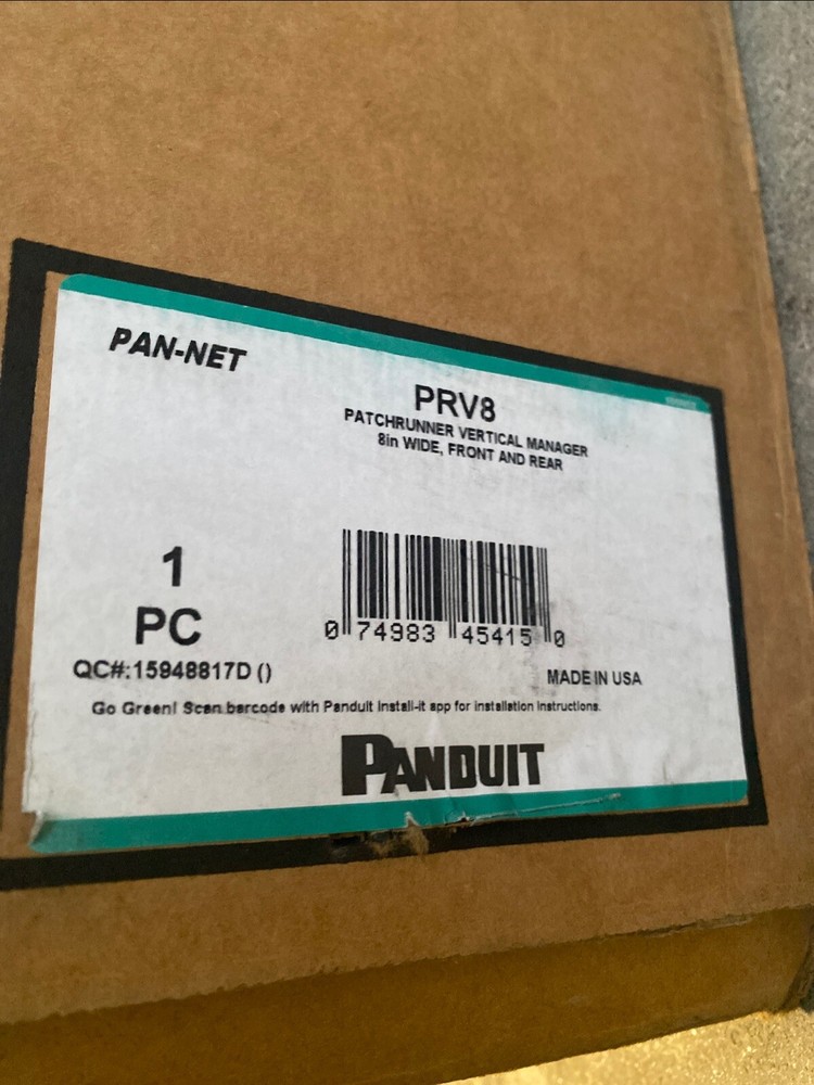 PANDUIT PRV8 Patchrunner Vertical Manager 8" Wide Front & Rear NEW!