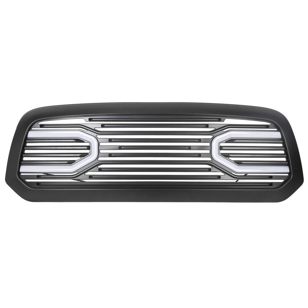 Front Big Horn Black Grille Shell With LED Light For 2013-2018 Dodge Ram 1500