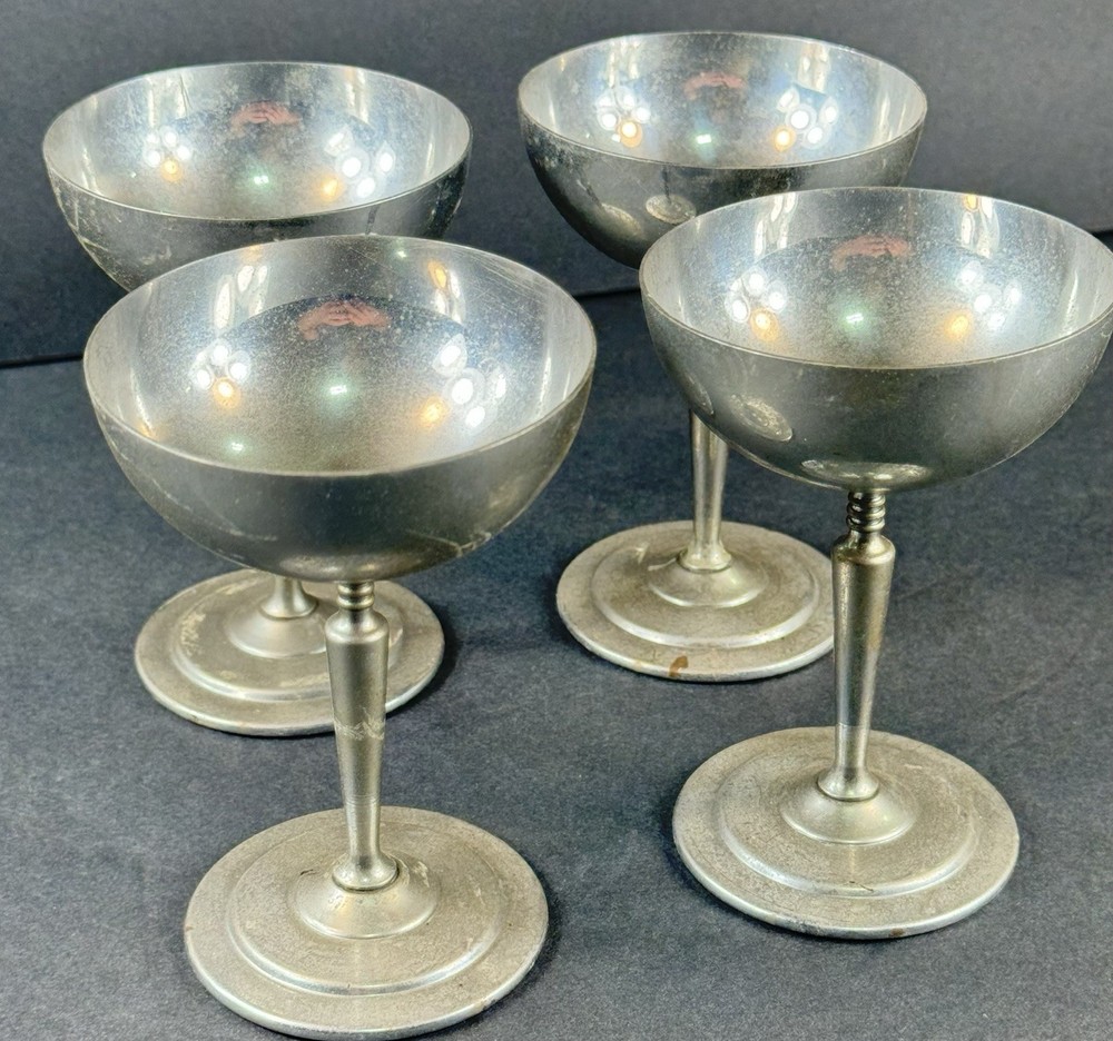 Vtg Metal Wine Cups