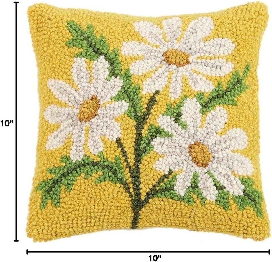 Peking Handicraft Daisy Hook Pillow 10"