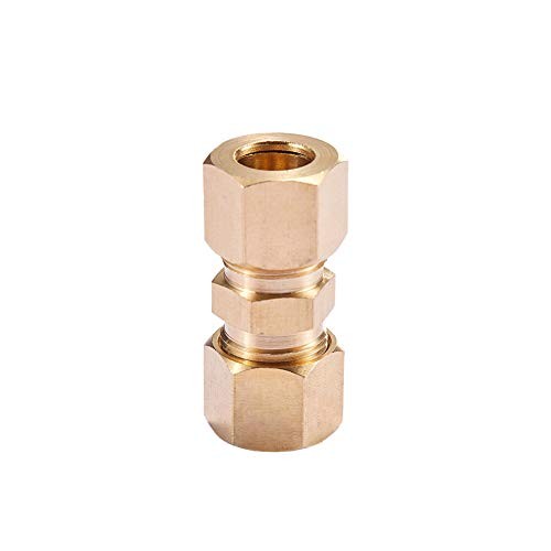 Brass Compression Tube Pipe Fitting 3/8" OD Compression x 3/8" OD Compression