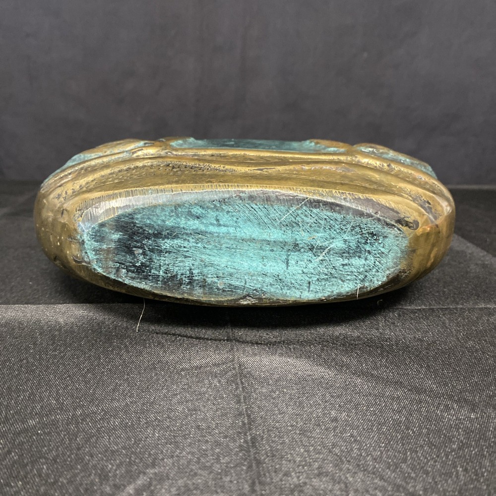 Handmade Bronze Botellón/Vase With Leaf Pattern - 9” Unique