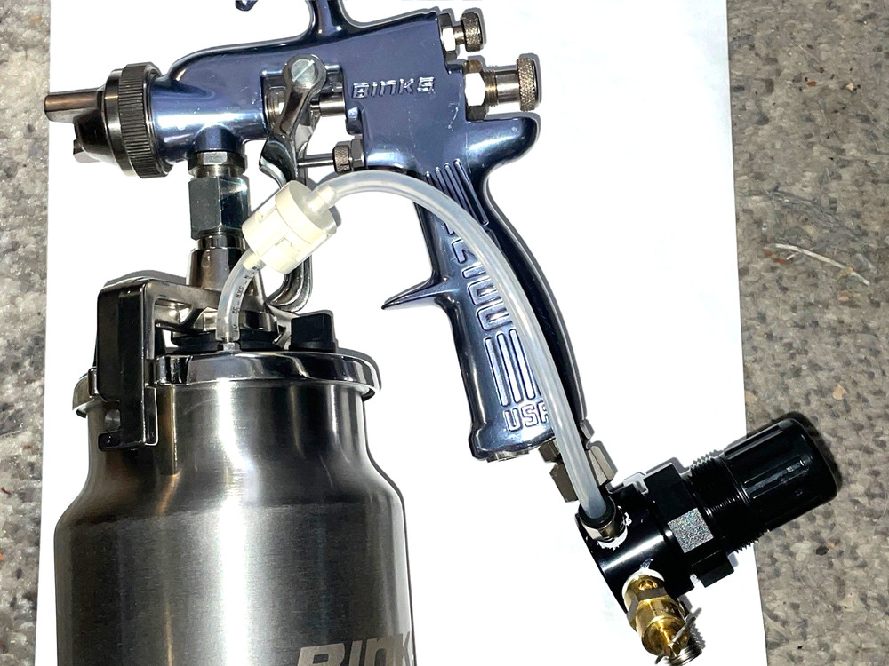 BINKS  STAINLESS 1 QT PRESSURE ASSISTED CUP W/REGULATOR  80-511