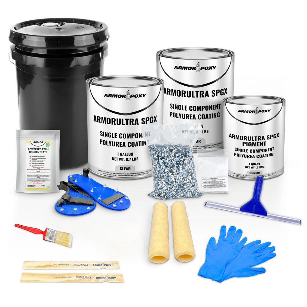 SPGX Polyurea - Medium Flake Broadcast Kit - 2-Layers - 300 & 600 Sq Ft