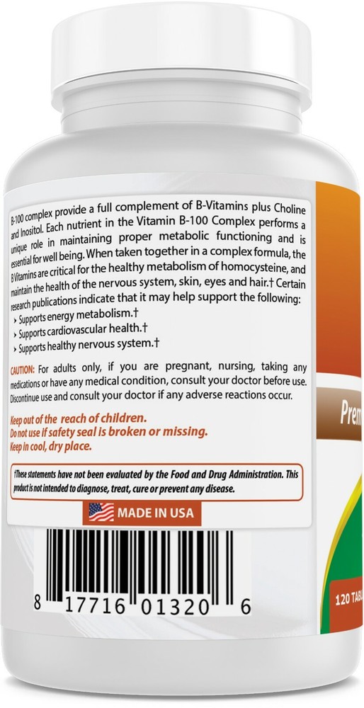 Best Naturals B-100 Complex Tablets, 120 Count