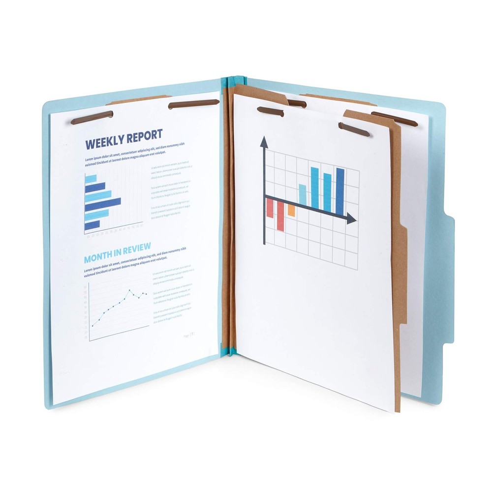 Pressboard Classification Folders Letter Size Tyvek Expansion 10 Pack