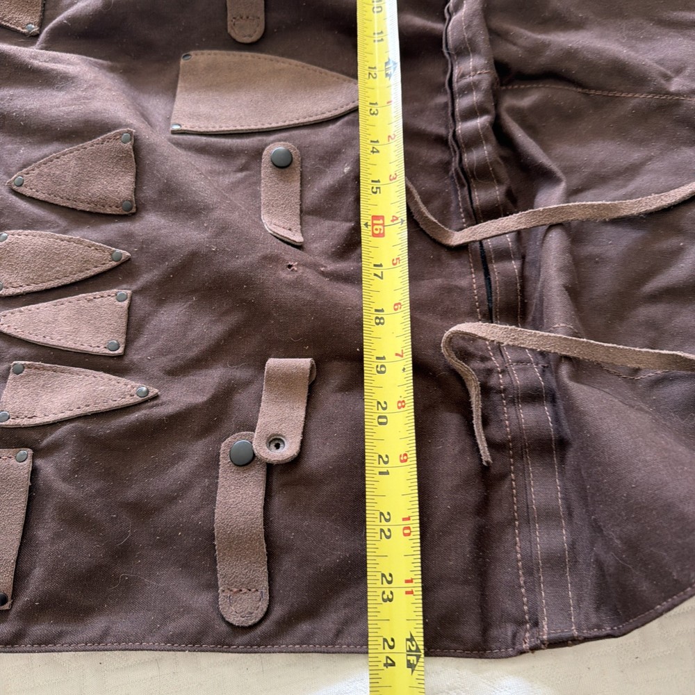 Barbara Lynch Chefs Knife Roll Leather & Canvas