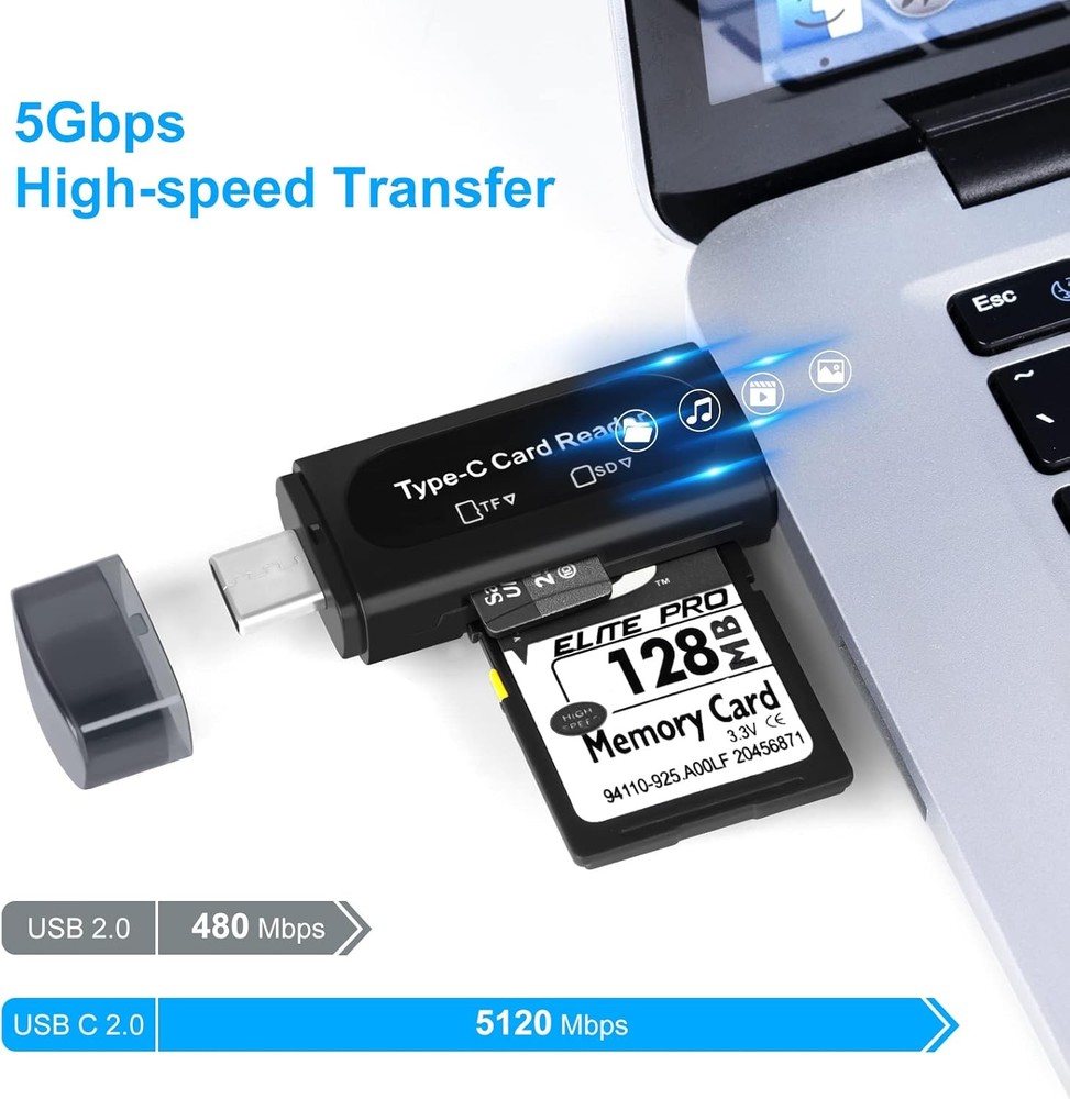 Card Reader USB 3.0 Type C Micro SD TF OTG Smart Memory Adapter Laptop Computer