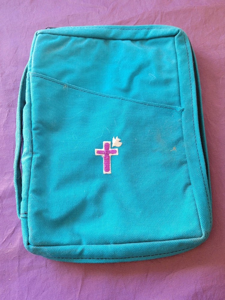 Teal Blue Nylon Bible Carry Case