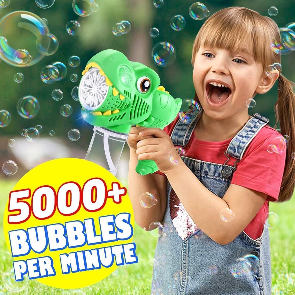 Bubble 2 Pack Dino Bubble Machine for Toddlers with 4 Solutions Easter Basket...