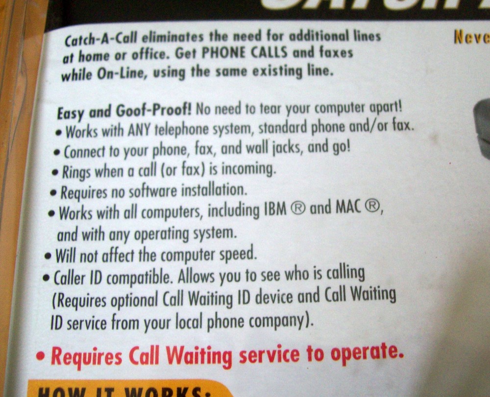 OLD TECH! Catch-A-Call 1-LINE PHONE INTERNET FAX Computer/Browser Compatible NIP