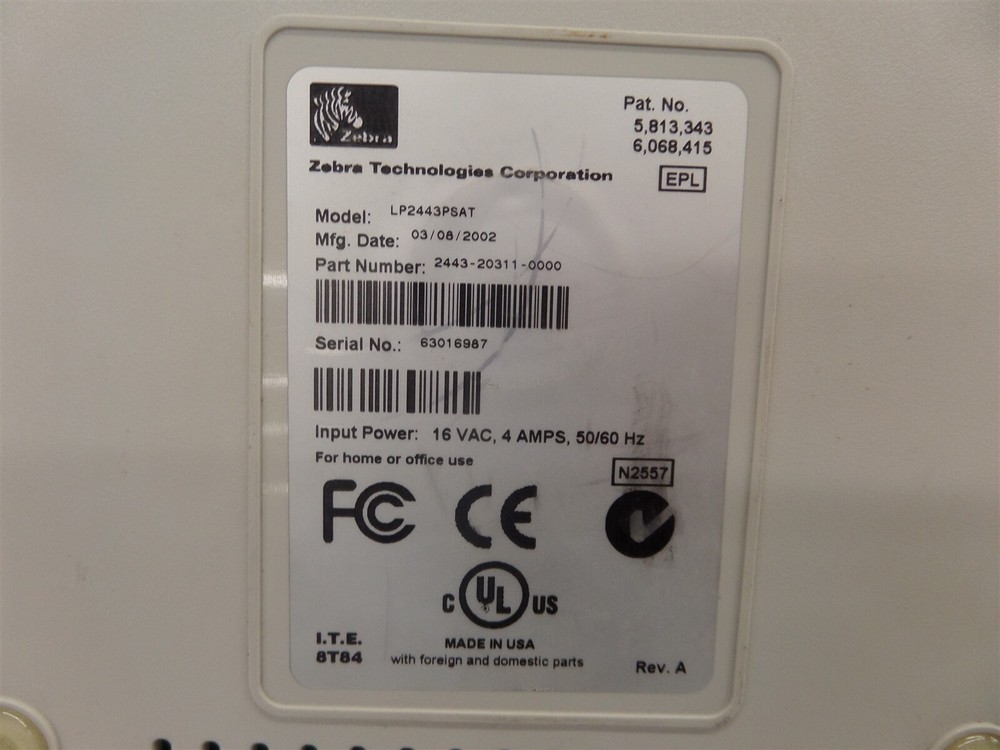 Zebra LP2443PSAT Thermal Label Printer