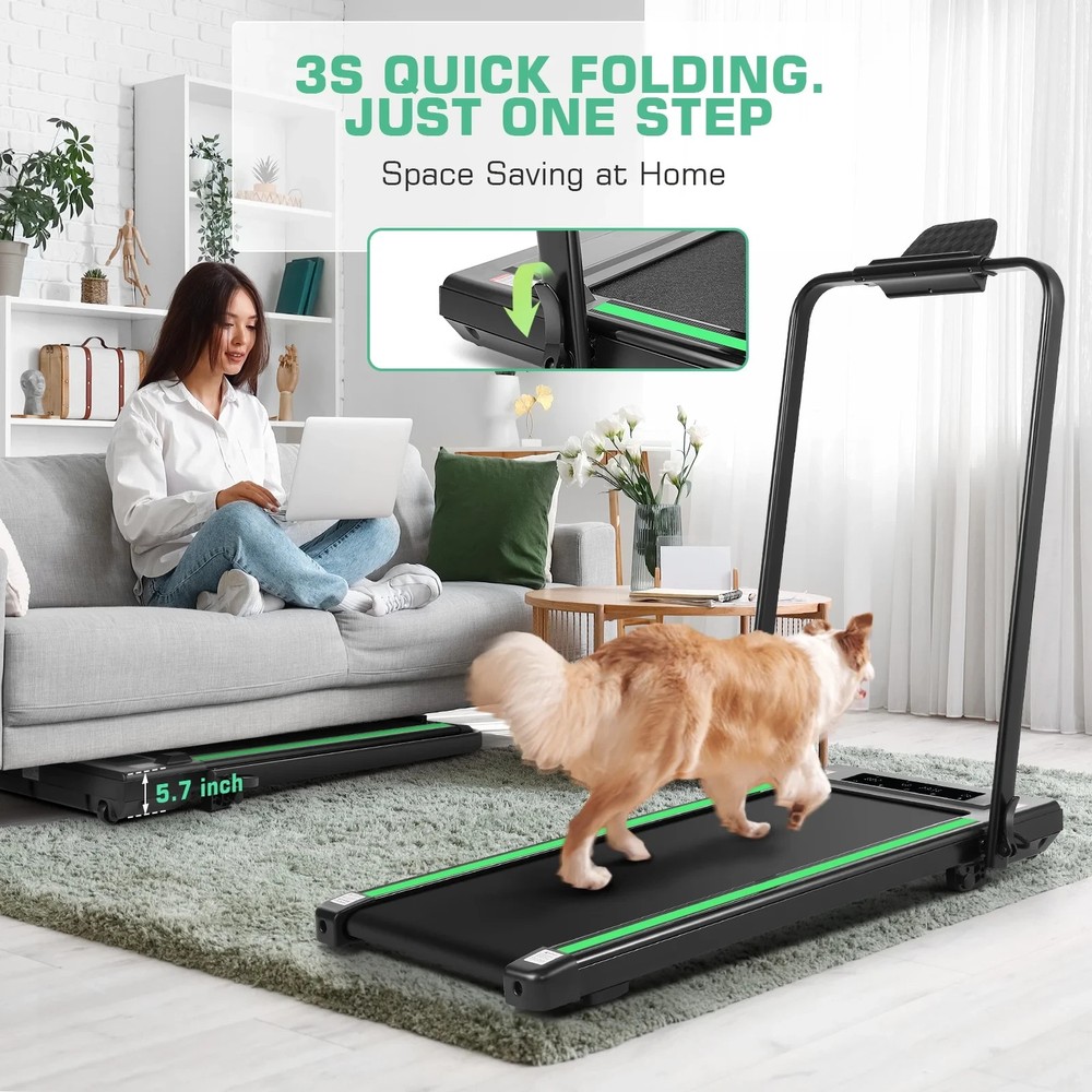 12 Programs Treadmill Machine, Under Desk Treadmill, 7.5mph Treadmill for Home~