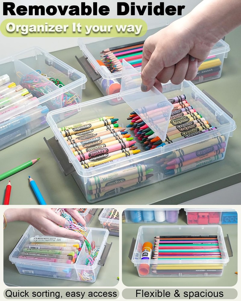6 Pack Extra Large Pencil with Removable Divider, Thickened Pencil Case Bulk,...