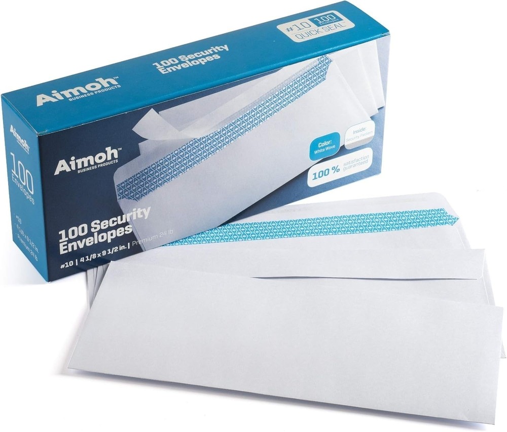 Self-Adhesive Security Envelope Pack - 100 Windowless Envelopes for Safe Mailing
