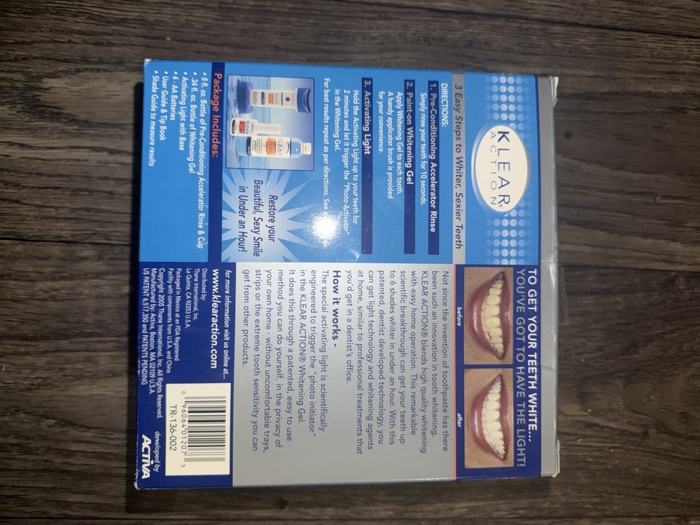 Klear Action The Original Activating Whitening Light System - Tested & Working