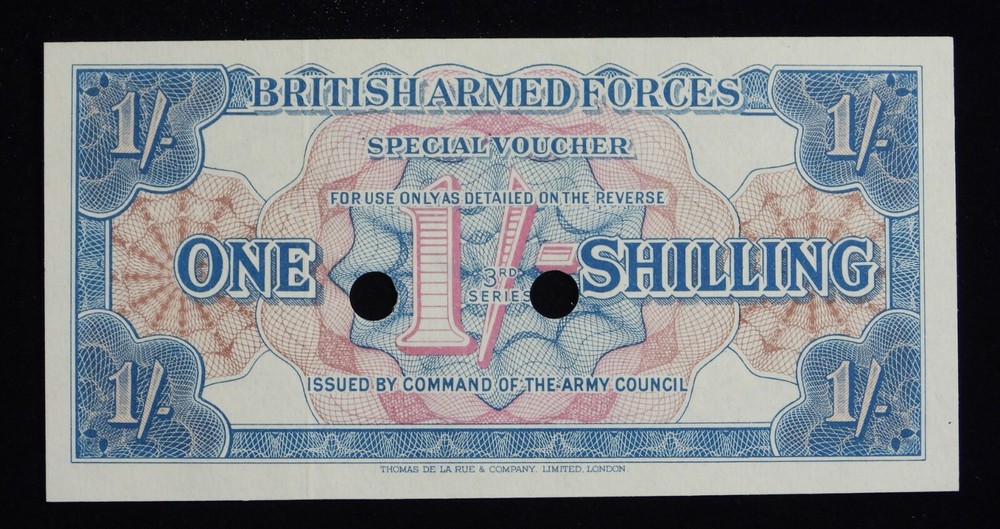 1956 British Armed Forces 1 Schilling Banknote PM26b PM26 Uncirculated