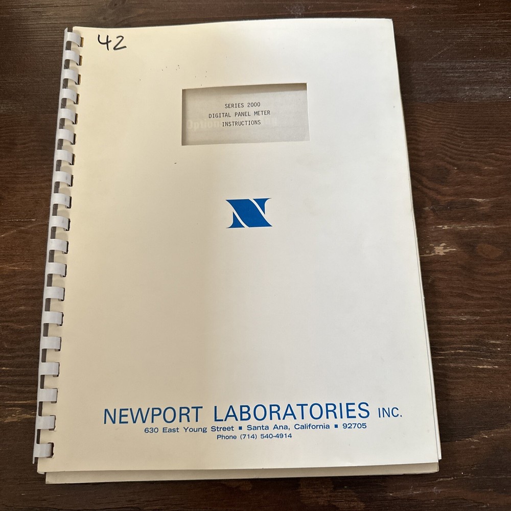 Newport Laboratories Series 2000 Digital Panel Meter Instructions