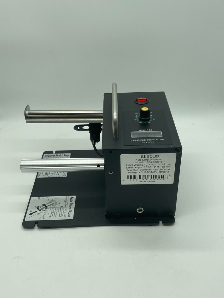 U.S. Solid Automatic Label Dispenser Machine w/Counter Fibre Optic Sensor Speed