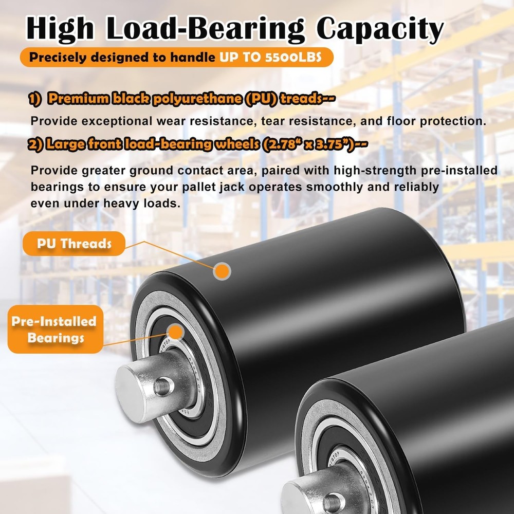 for Crown PTH50 Pallet Jack Front Load Wheels Replacement Kit Front Load Roller