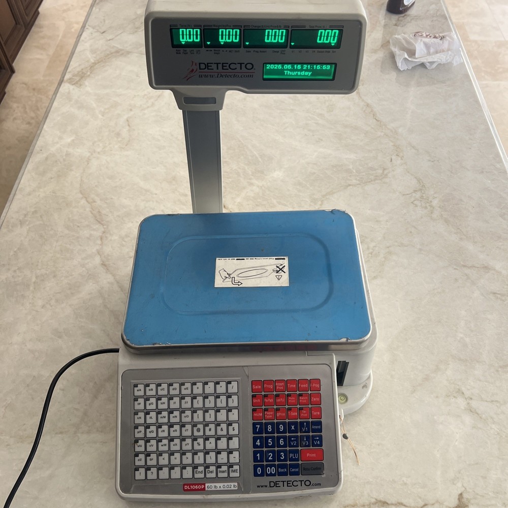 Detecto DL1060P - Price Computing Scale with Integral Printer - Silver