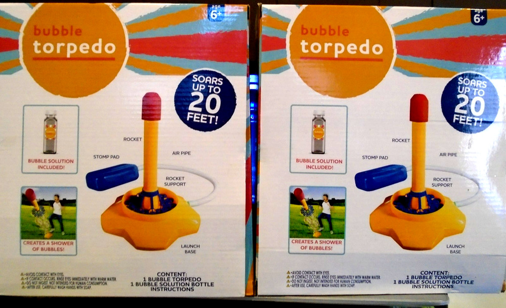 Bubble Rocket Launch Torpedo Bubble Blast Off Outdoor Toy 2-PACK