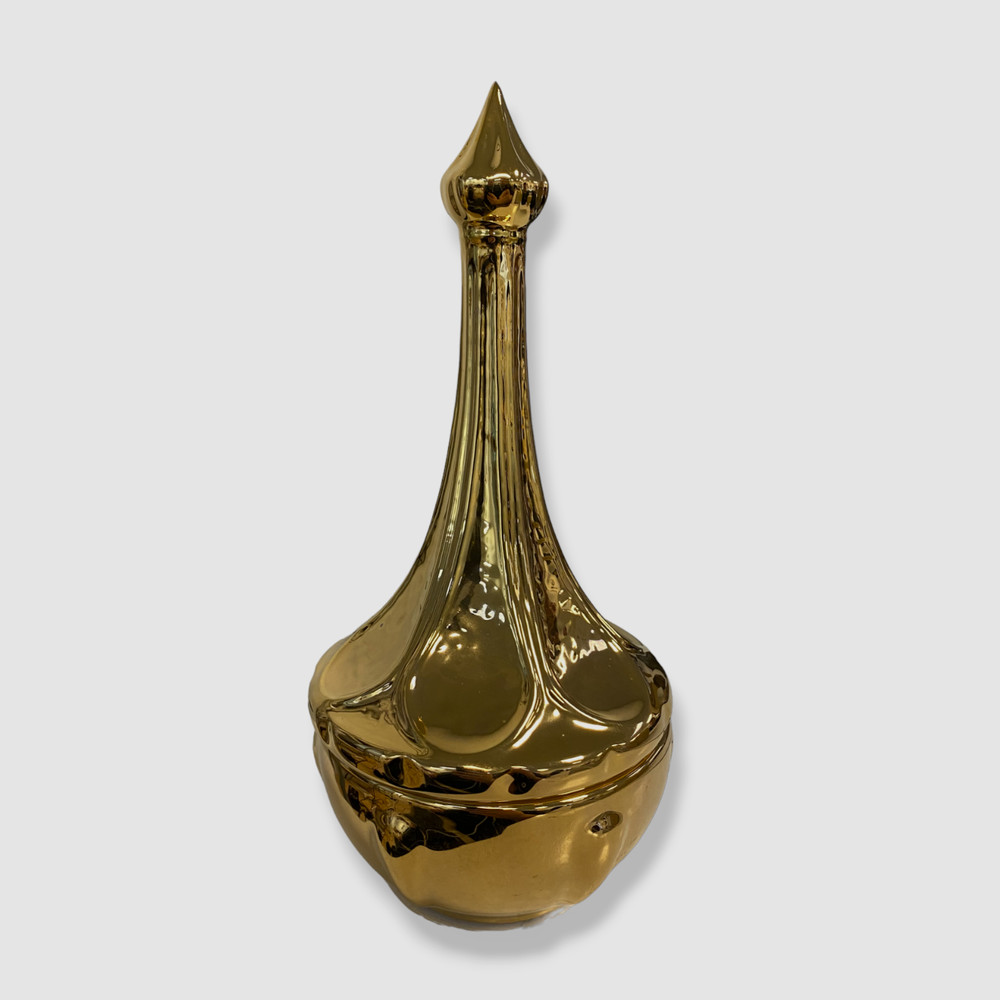 $80 Global Views Gold Ceramic Minaret India Small Jar