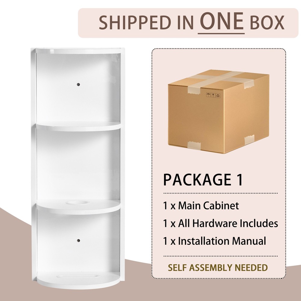 12" Bathroom Wall-Mounted Storage Rack, Float Mounting Design,(KD-Packing)