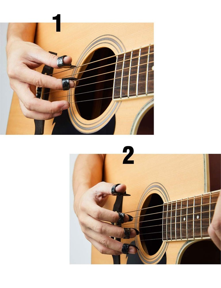Thumb Finger Picks Plectrum With Plastic Picks,