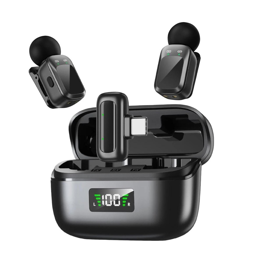 Wireless Type-C Microphone with Charging Case for Android iPhone Video Recording