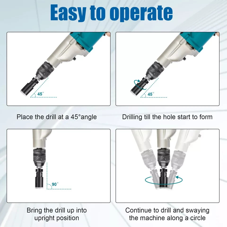 3/16" granite marble demi bullnose core bit chamfer beveling bit blade buffer