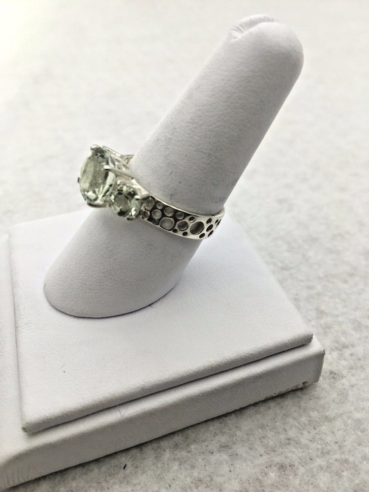 Sterling Silver Green Amethyst ring size 9