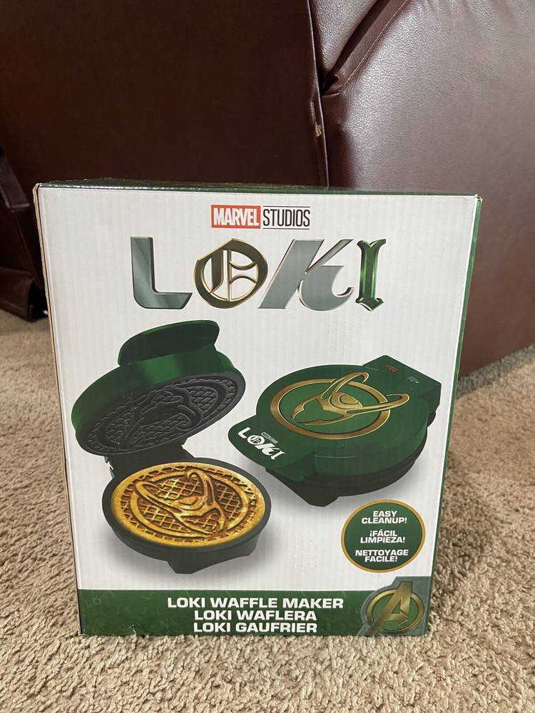 Uncanny Brands Marvel Studios Loki Waffle Maker Green Easy Clean In Box