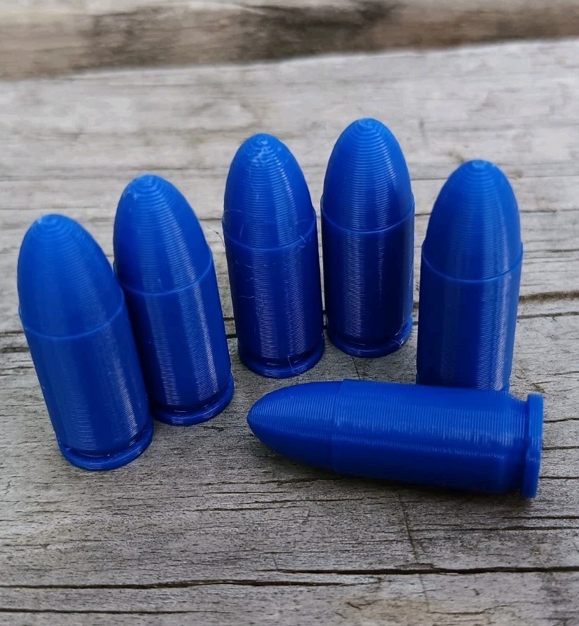 9mm Snap Caps / Dummy Rounds / Dry Fire Training - 10 Pack, Blue