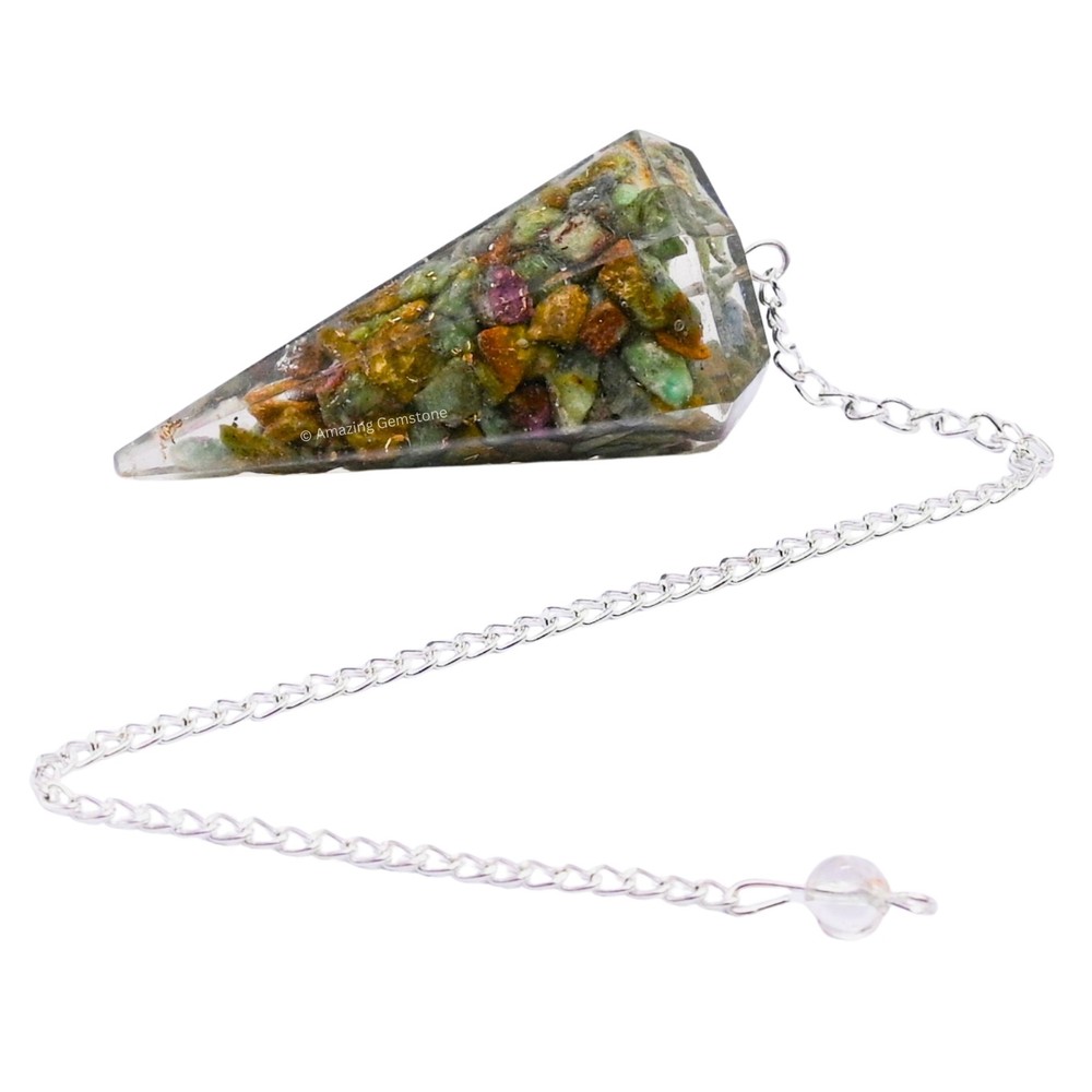 Ruby Zoisite Orgone Crystal Pendulums