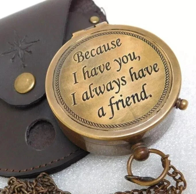 Antique Brass Pocket Compass Nautical Gift
