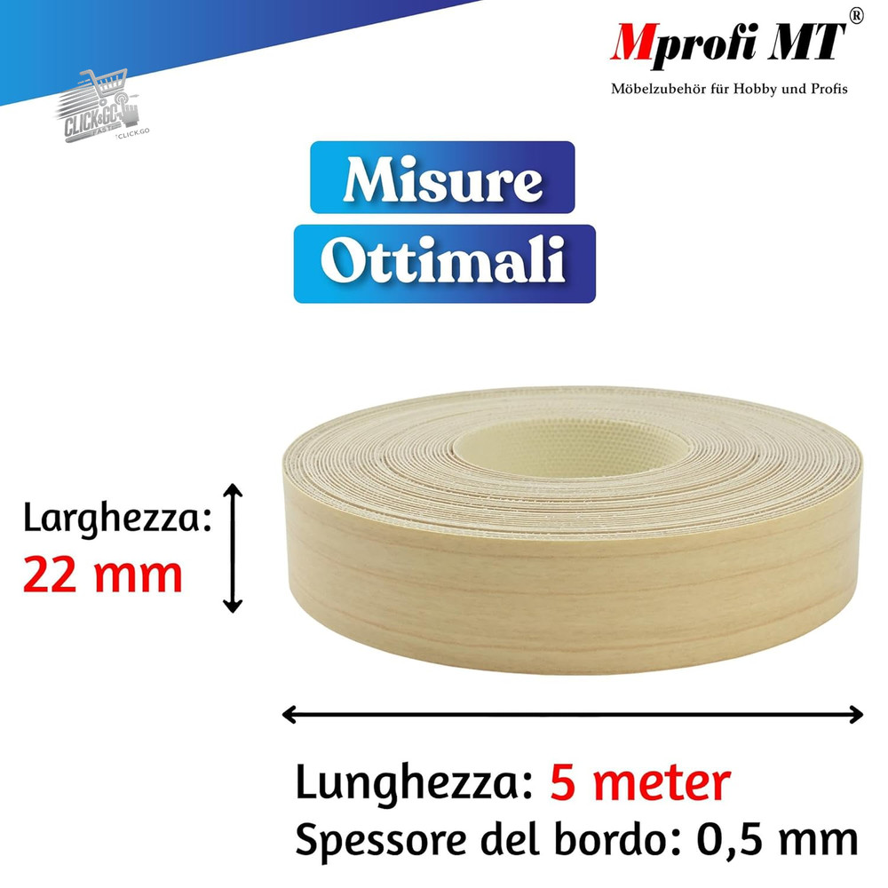 ® - Maple Effect Edge | 22mm X 5M | Easy to Apply | Apple Kitchen Edge